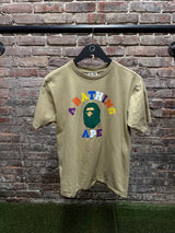 Bape College Spellout Tee Tan Sz. S