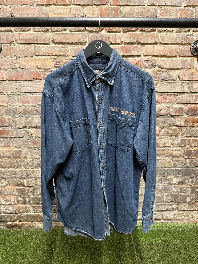 Vintage Harley Davidson Denim Button-Up Sz. M