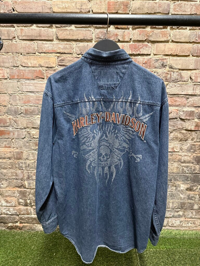 Vintage Harley Davidson Denim Button-Up Sz. M