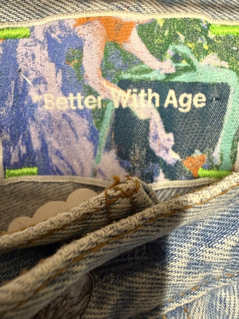 Better With Age Triple Wide Long Denim Shorts Sz. 38