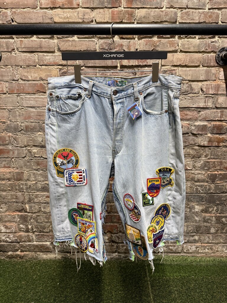 Better With Age Triple Wide Long Denim Shorts Sz. 38