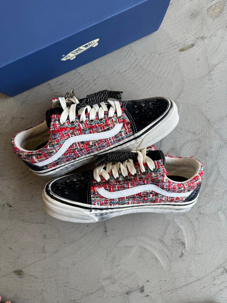 Vans Premium old Skool Charms Red Blk sz. 7