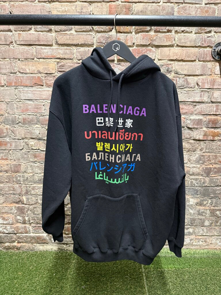 Balenciaga 202 Graphic Print Language Hoodie sz. S