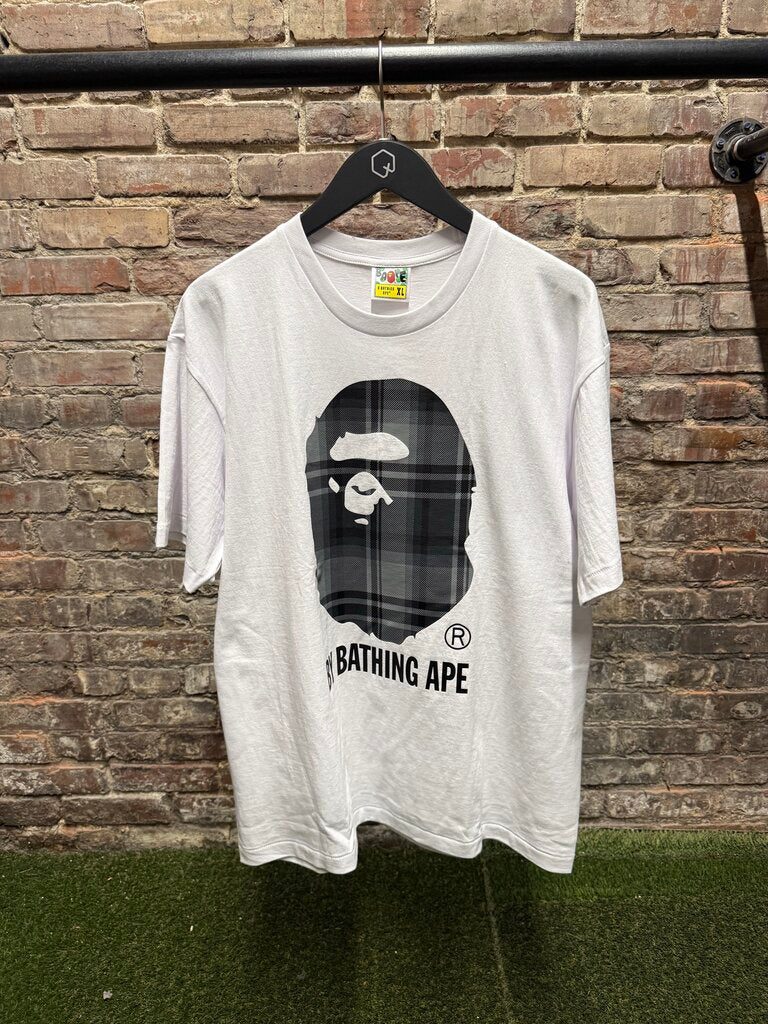 A Bathing Ape Big Head Plaid Blk/Grey sz. M