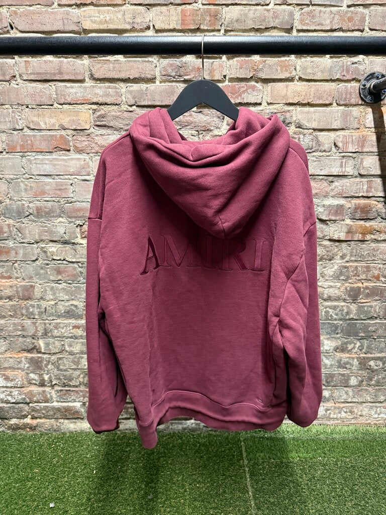 Amiri Logo Embroidered Burgundy Hoodie sz. XL