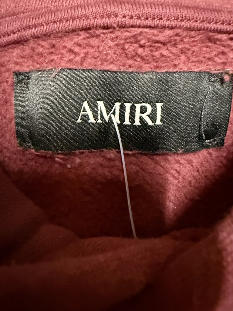 Amiri Logo Embroidered Burgundy Hoodie sz. XL