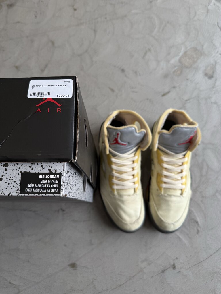 Of White x Jordan 5 Sail sz. 11