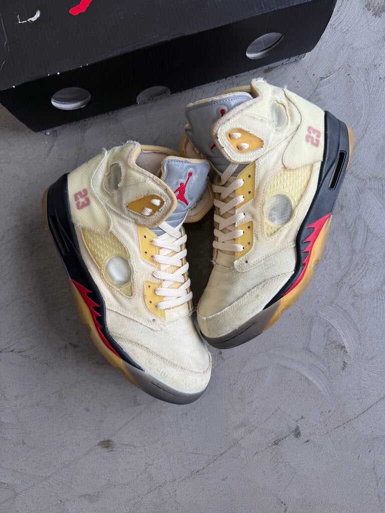 Of White x Jordan 5 Sail sz. 11
