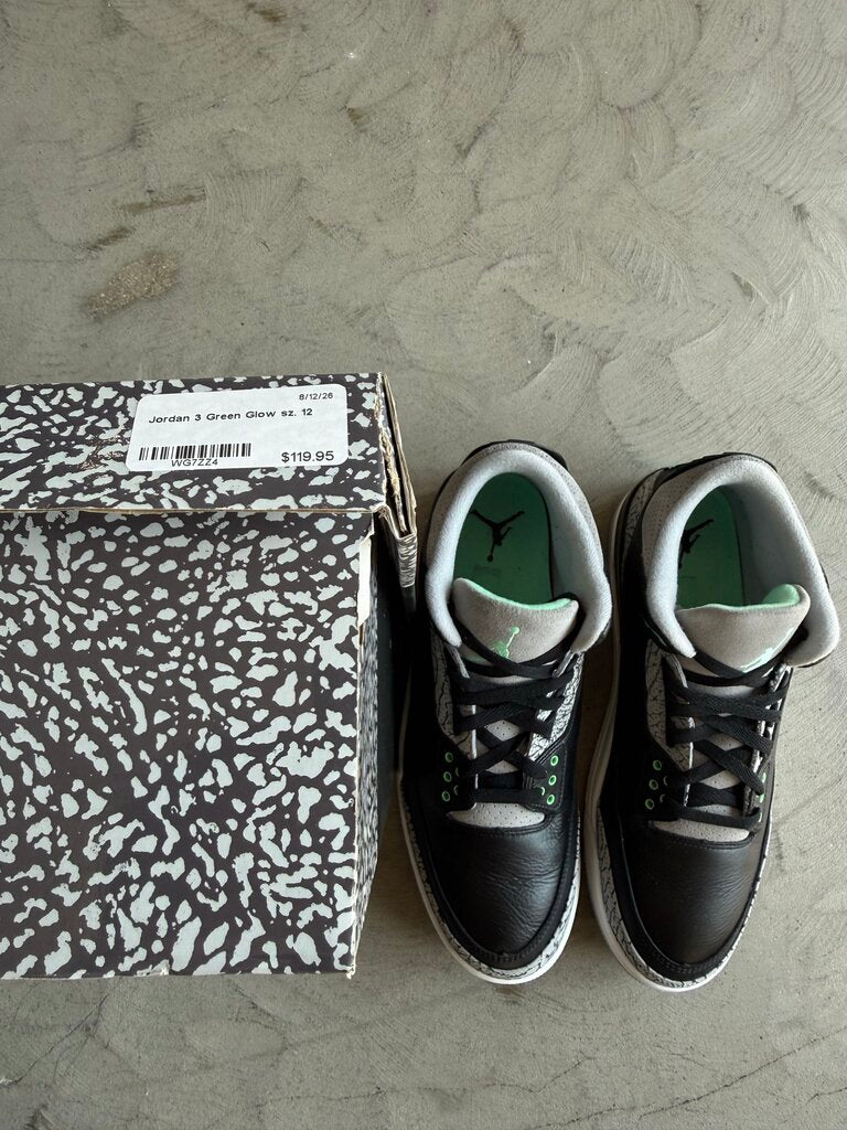 Jordan 3 Green Glow sz. 12