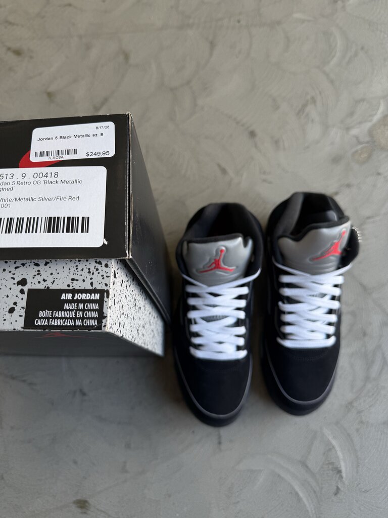 Jordan 5 Black Metallic sz. 8