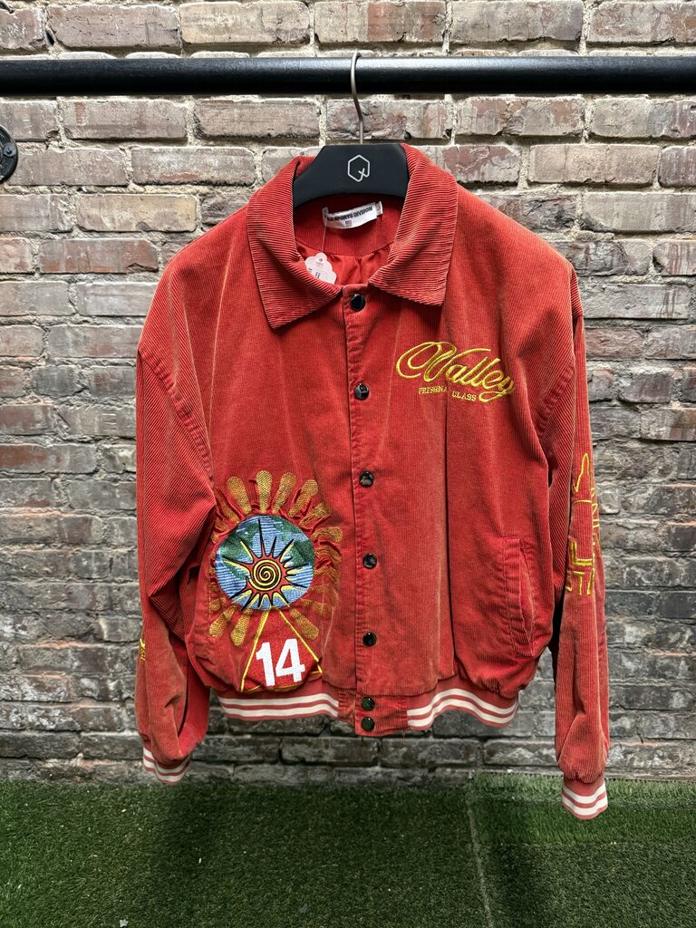 Vale State Orange Corduroy Varsity Jacket Sz. L