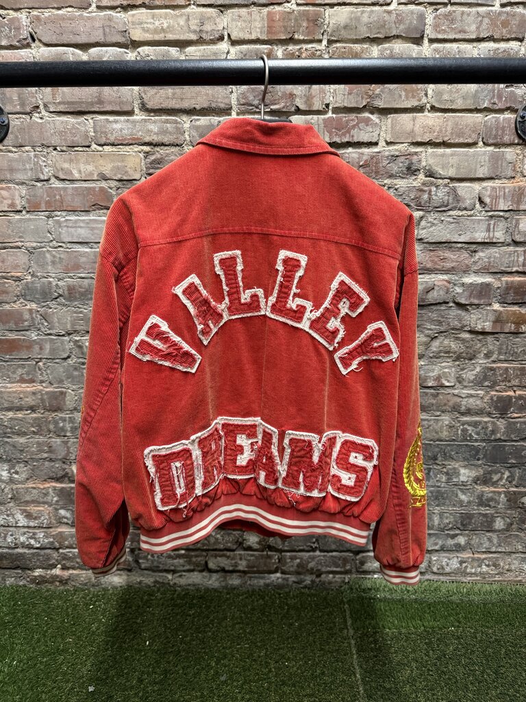 Vale State Orange Corduroy Varsity Jacket Sz. L