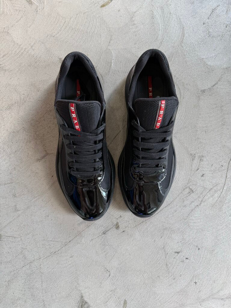 Prada American Cups Patent Black sz. 10.5