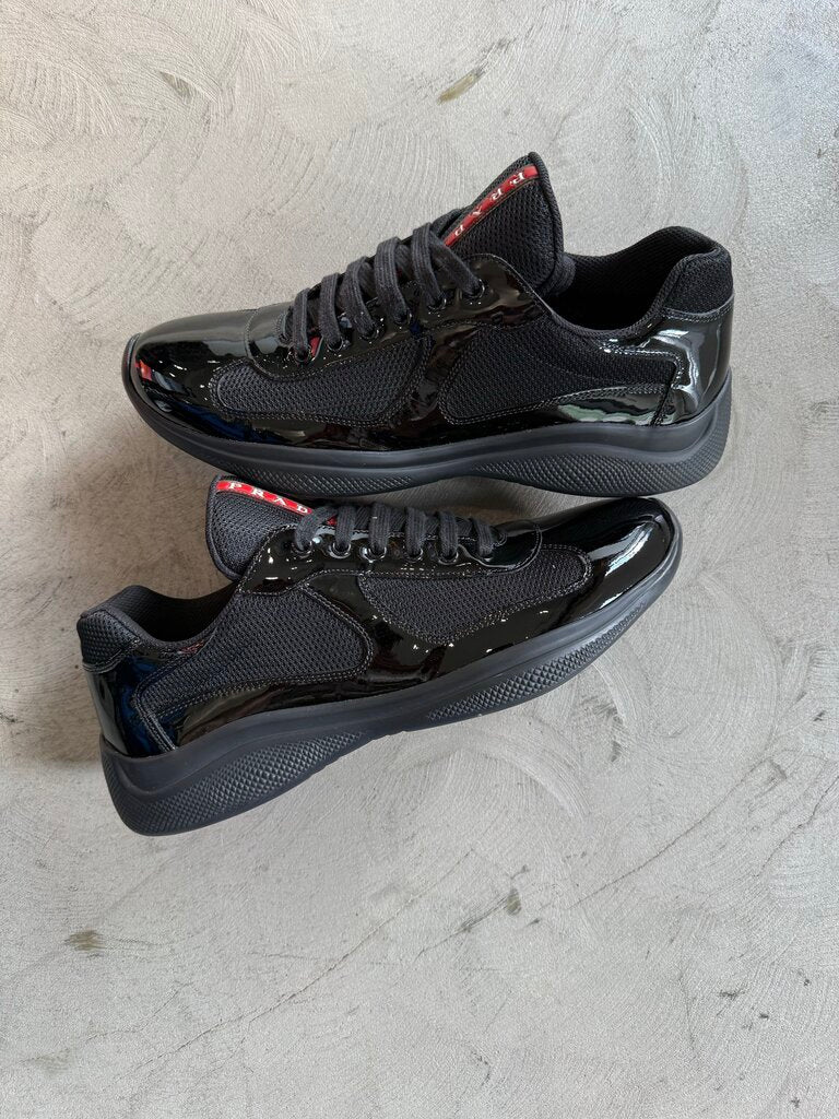 Prada American Cups Patent Black sz. 10.5