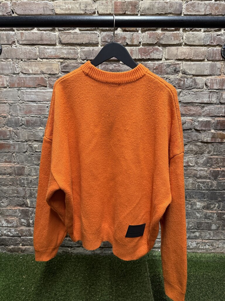 We11done Orange Logo Jacquard Sweater sz. M