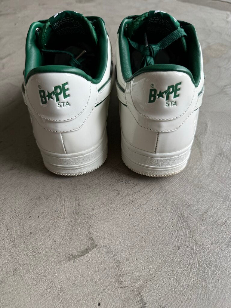 A Bathing Ape Sta Patent White/Grn sz. 12