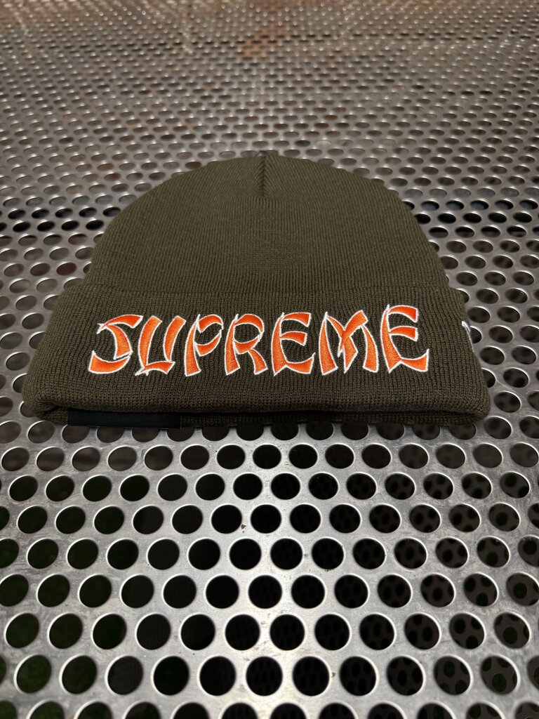 New Era X Supreme Beanie Brown