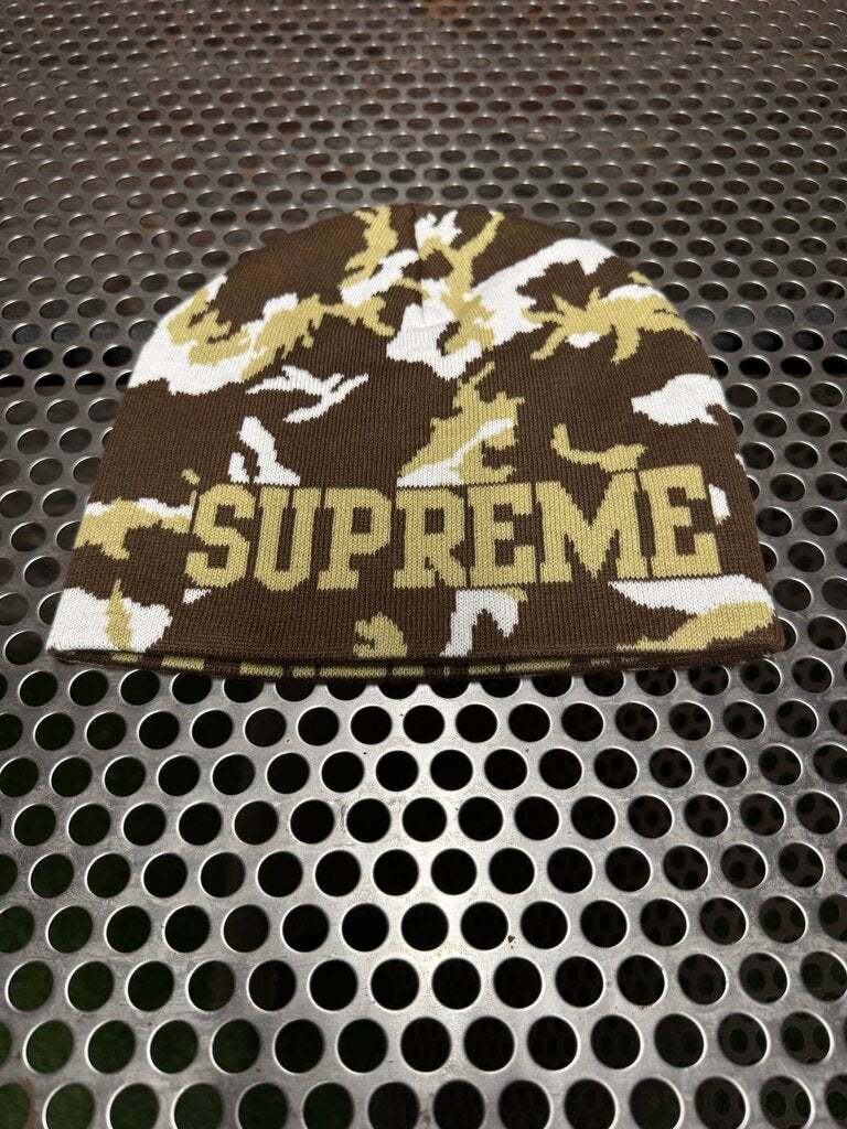 Supreme Reversible Camo Beanie Brown