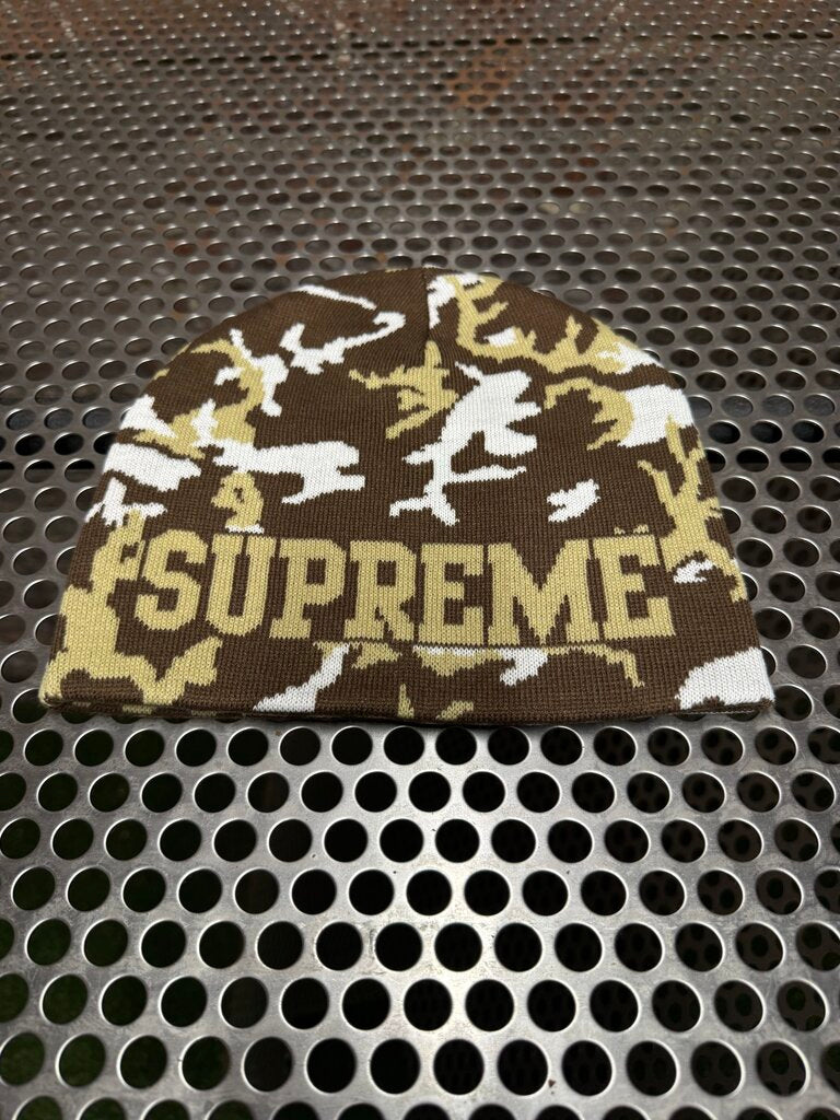 Supreme Reversible Camo Beanie Brown