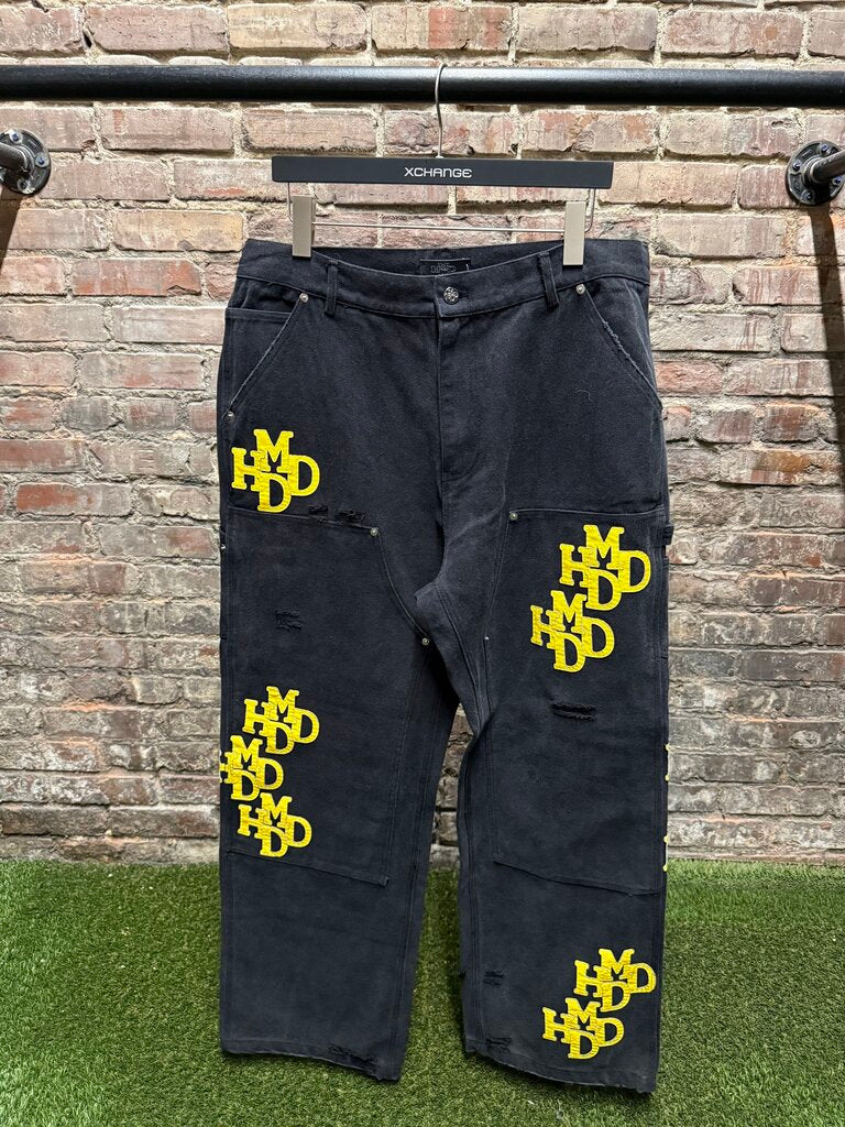 HMDD Double Knee Carpenter Patch Blk/Yellow sz. XL