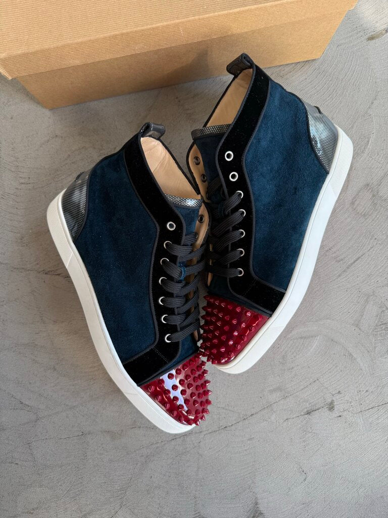 Christian Louboutin Velvet Burgundy Blue sz. 45