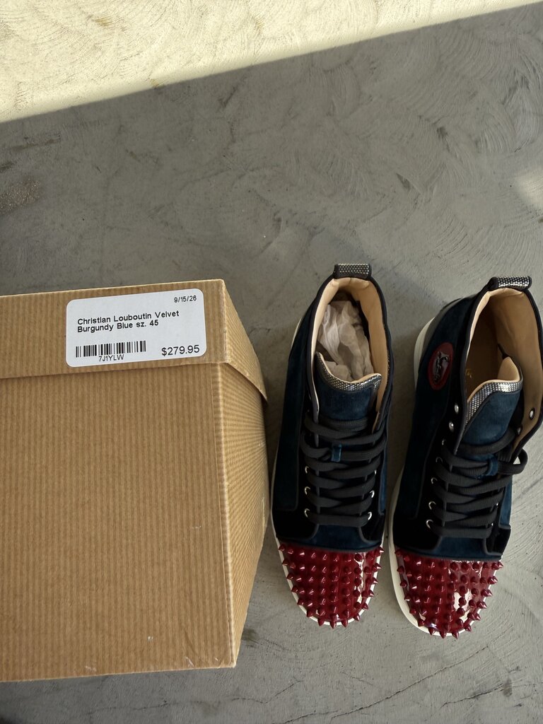 Christian Louboutin Velvet Burgundy Blue sz. 45