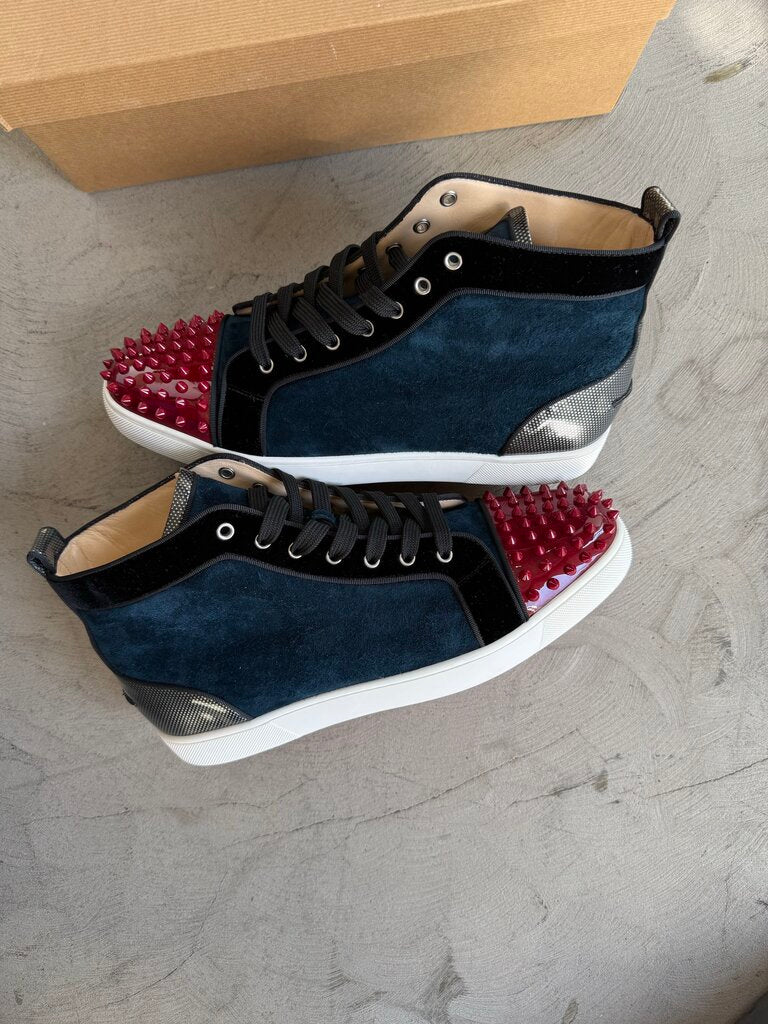 Christian Louboutin Velvet Burgundy Blue sz. 45