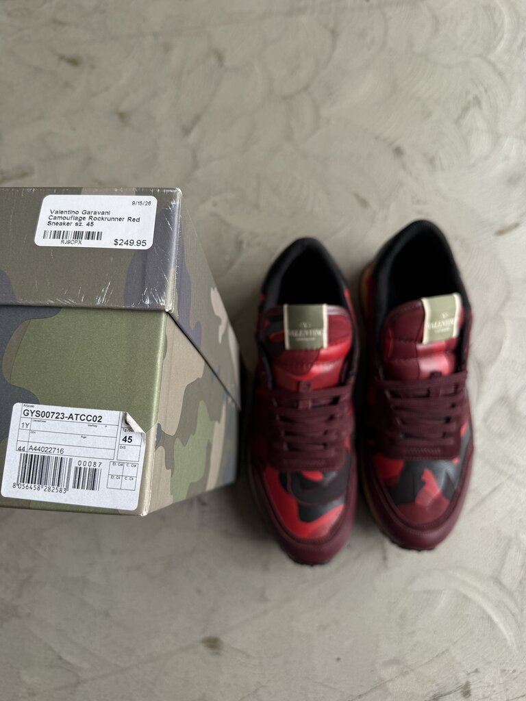 Valentino Garavani Camouflage Rockrunner Red Sneaker sz. 45