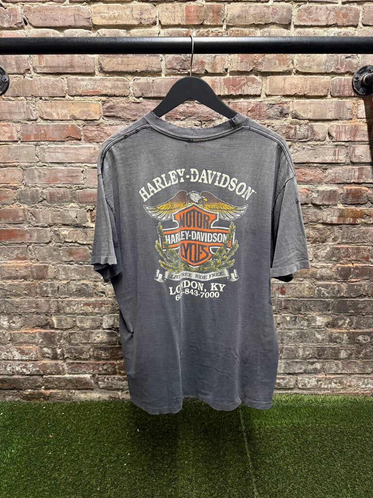 Vintage Harley Davidson London KY Tee Grey L
