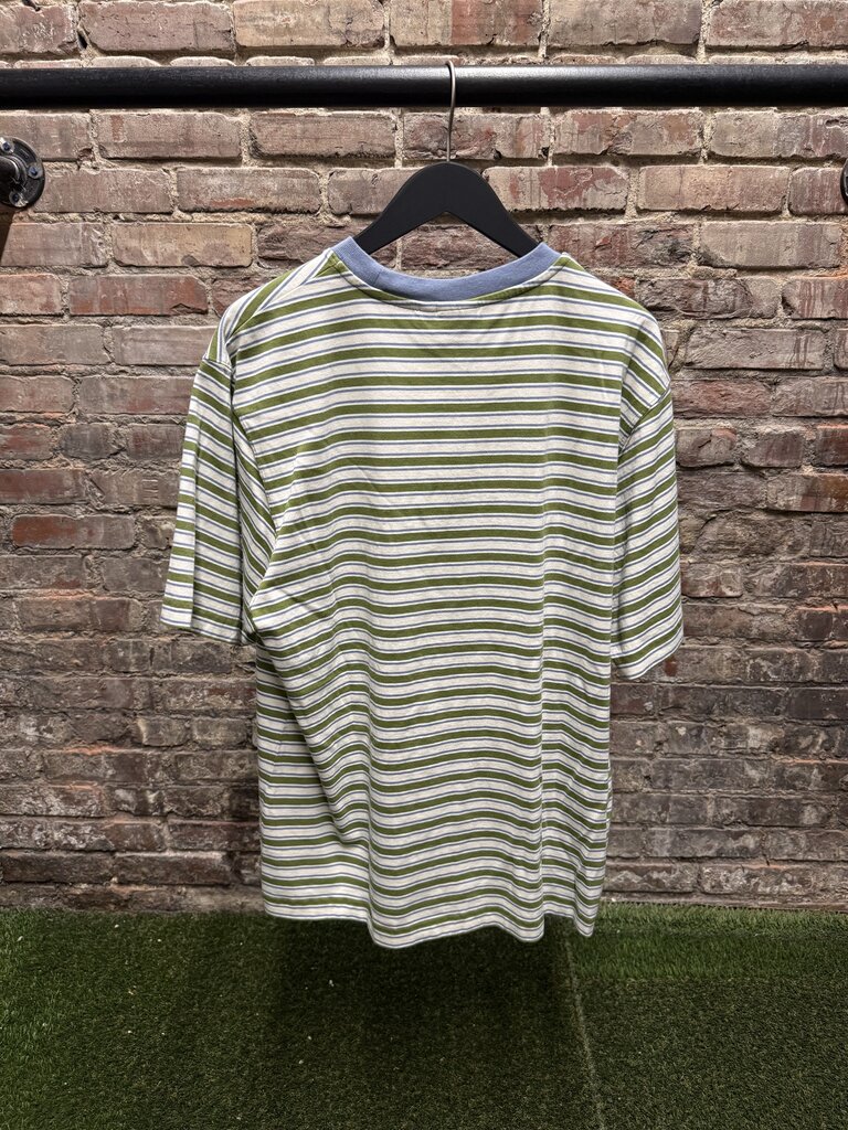 Stussy Beach Stripe Tee Green White L