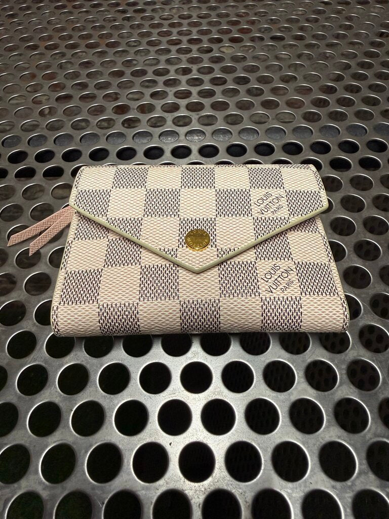 Louis Vuitton Victorine Wallet Damier Azur Rose Ballerine