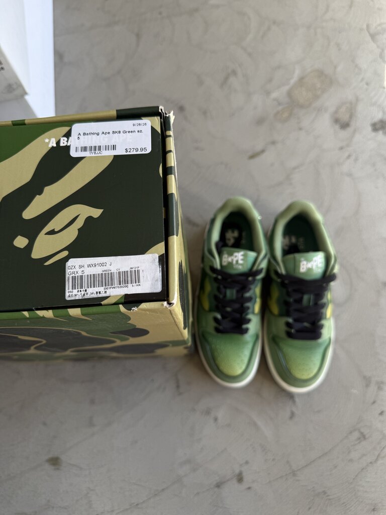 A Bathing Ape SK8 Green sz. 5