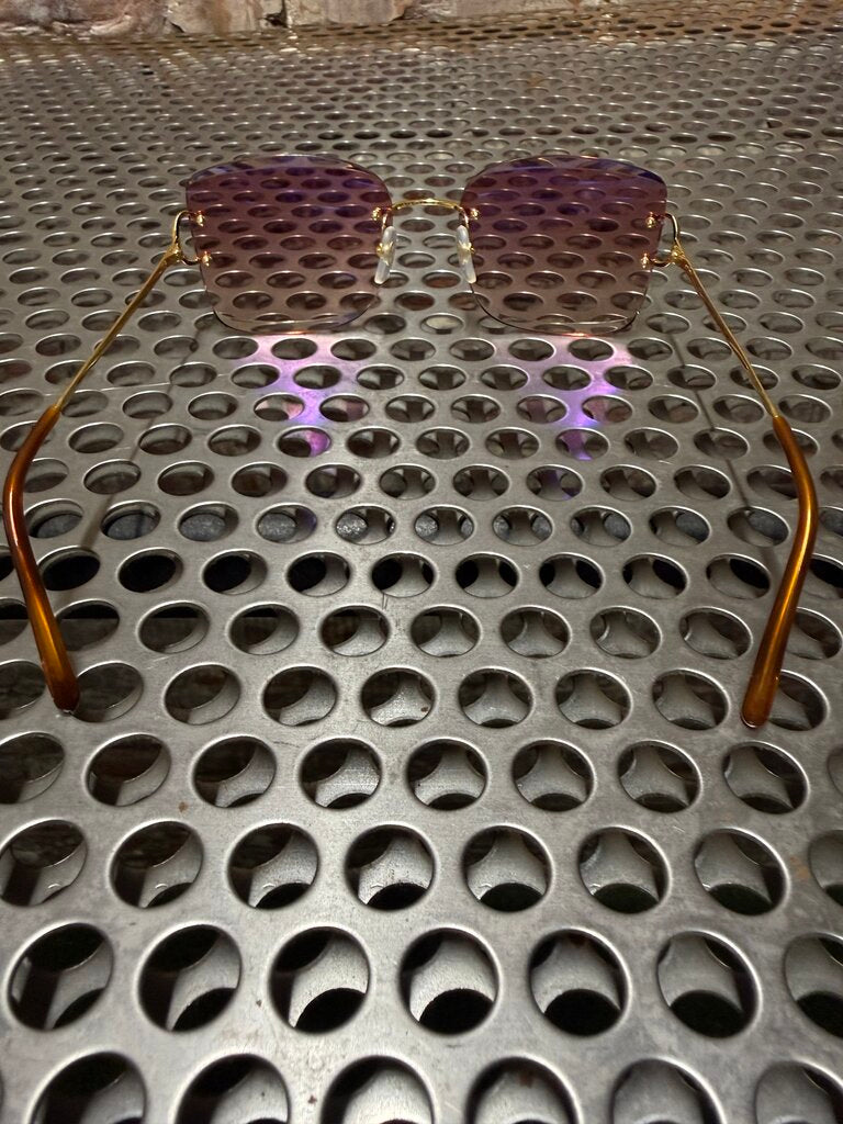 Cartier Rimless Frames Pink Gradient Lens Gold (nb)