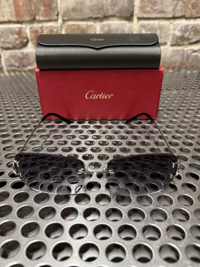 Cartier Rimless Eyewear Blk/Silver