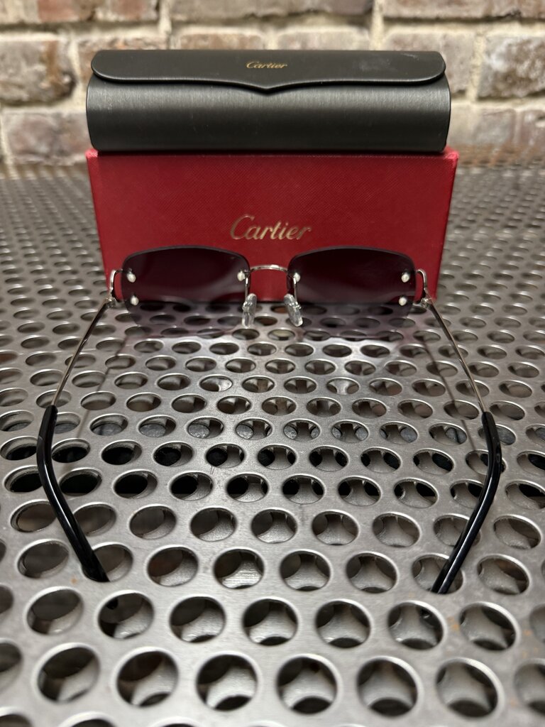 Cartier Rimless Eyewear Blk/Silver