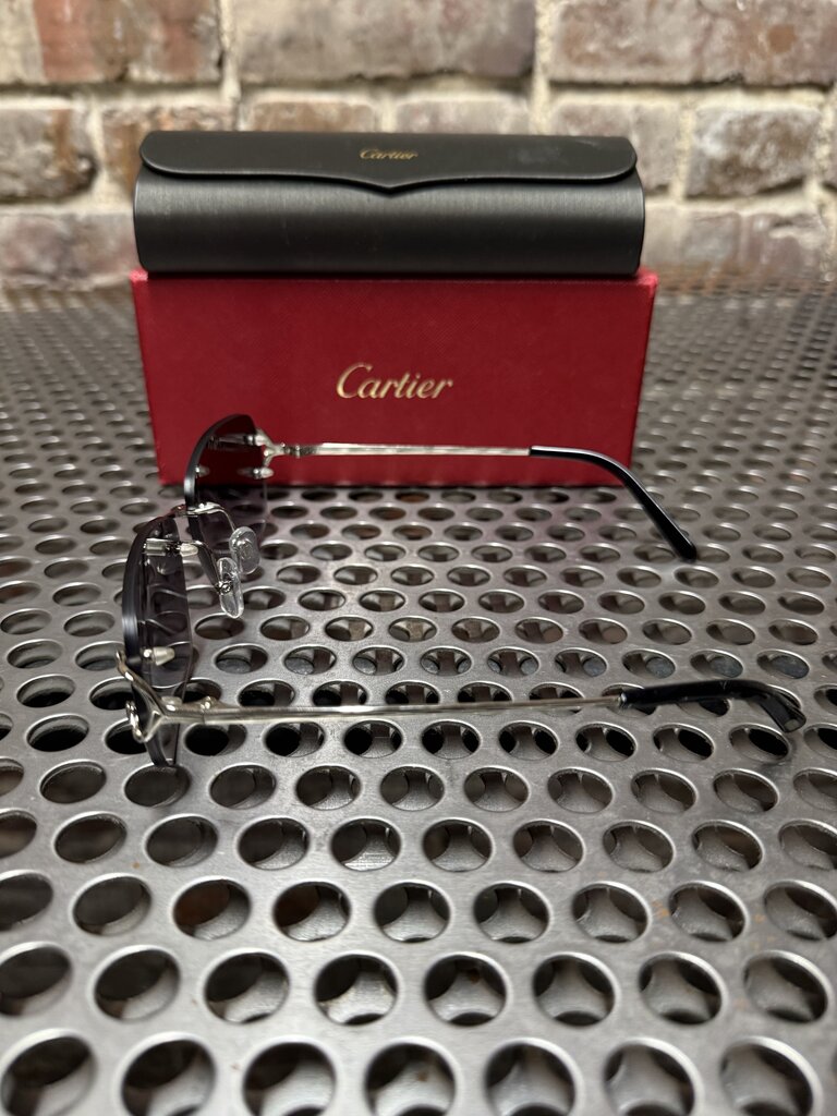 Cartier Rimless Eyewear Blk/Silver
