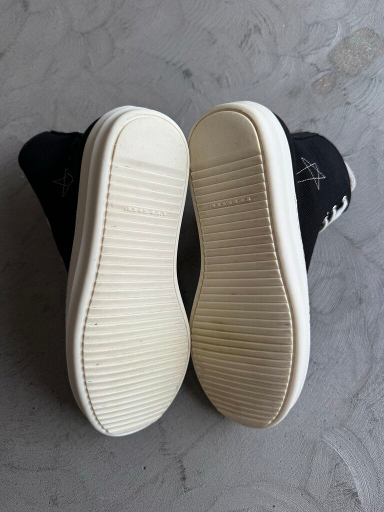 Rick Owens BLK Canvas DRKSHDW High Top Sz 40