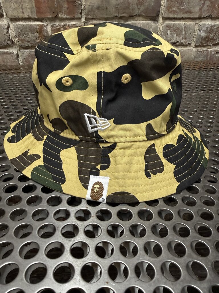 Bape New Era Yellow Camo Bucket Hat
