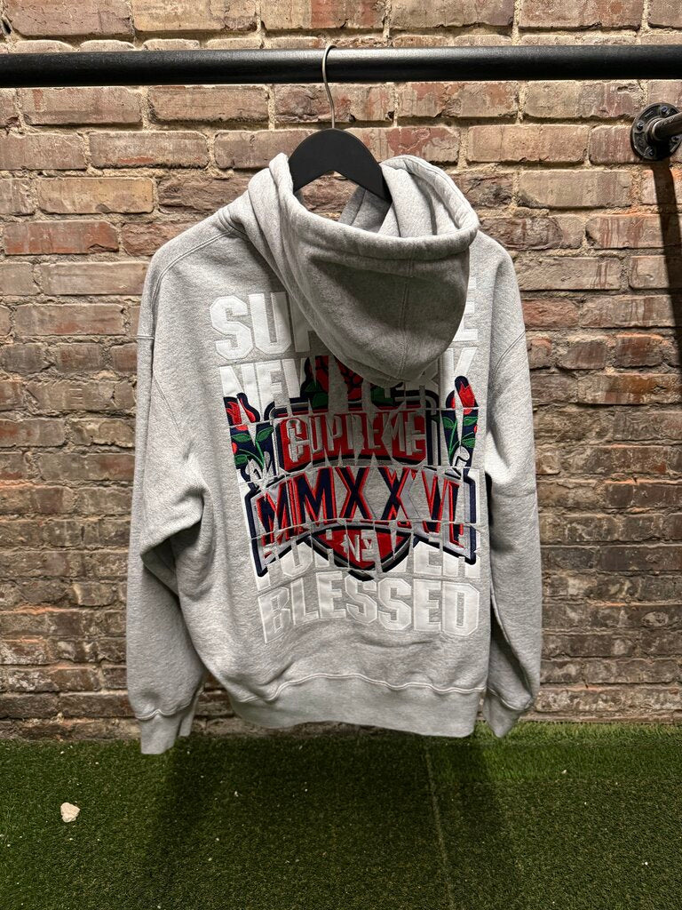 Supreme Blessed Applique' Hoodie Grey M