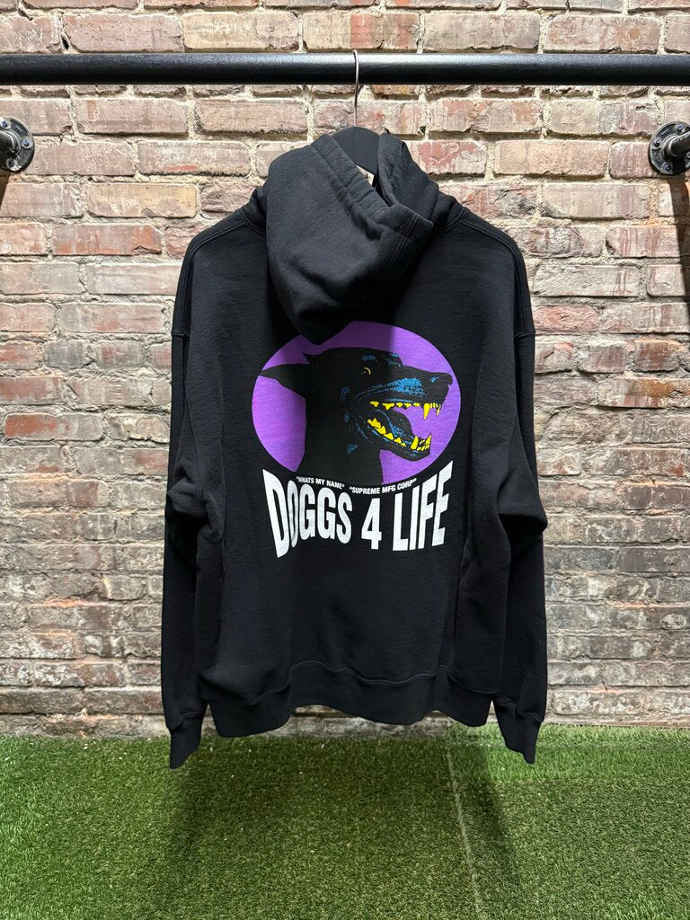 Supreme Doggs 4 Life Pullover Hoodie Black L