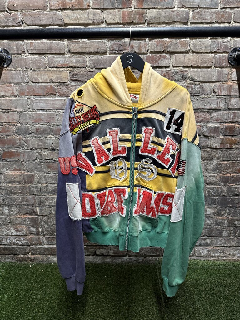 Vale Forever Mardi Gras Collage Zip Up Hoodie sz. L