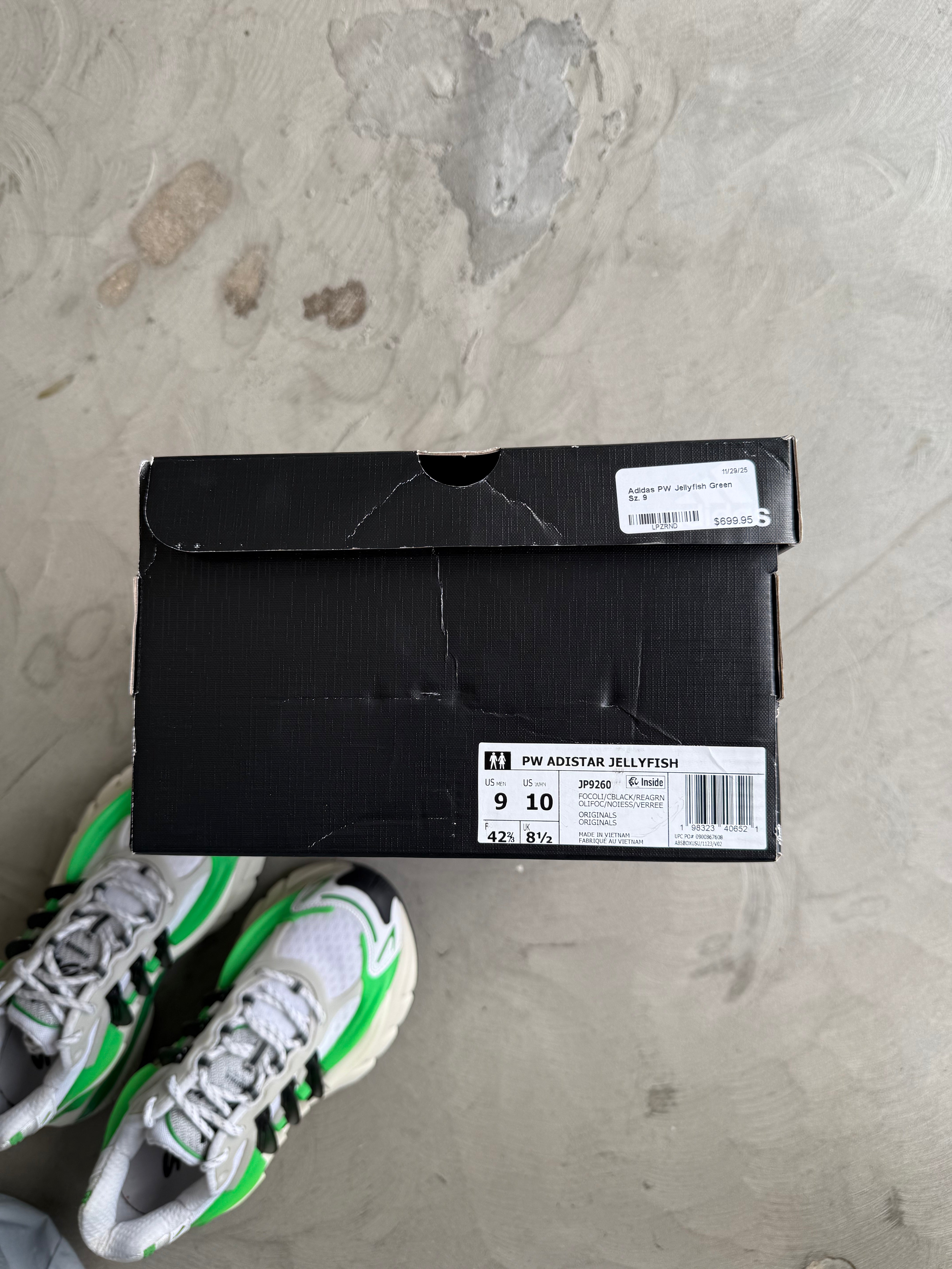 PW Adidas Jellyfish Green Sz. 9