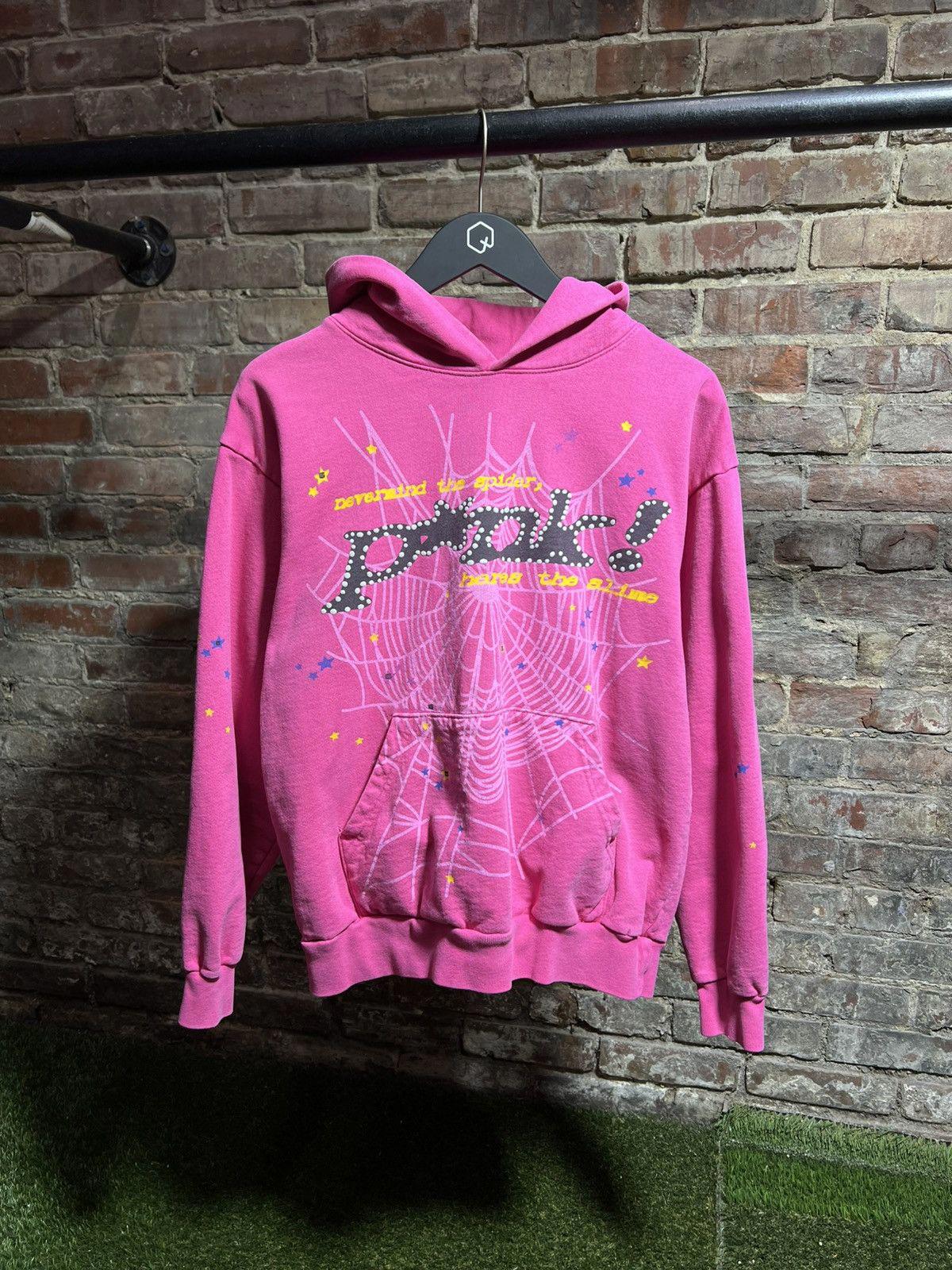 Sp5der Worldwide Hoodie Pink Sz. M