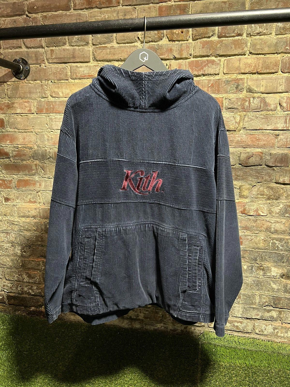 Kith Corduroy Navy Pullover Hoodie Sz. M