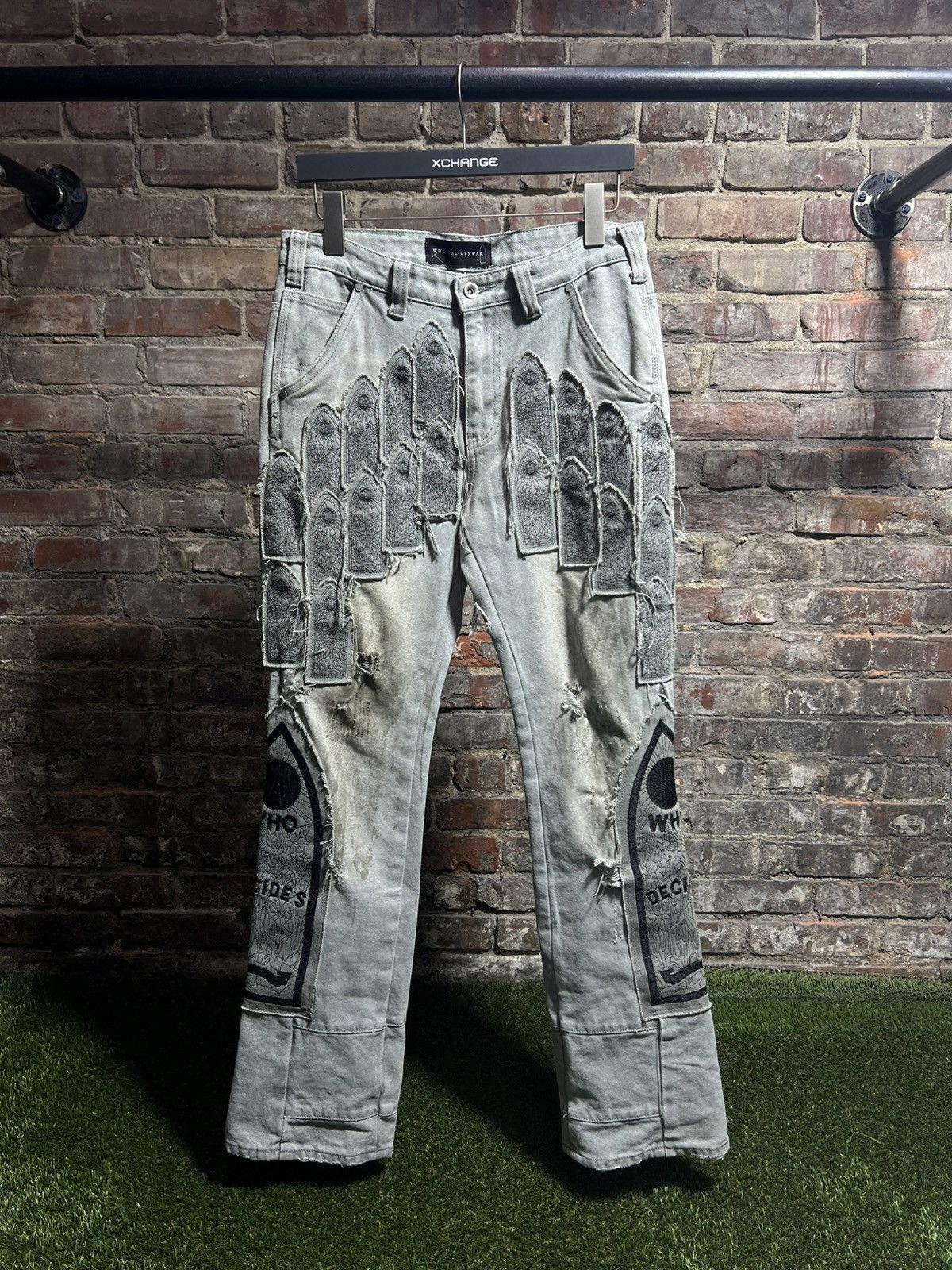Who Decides War Patched Arch Embroidered Jeans Sz. 28