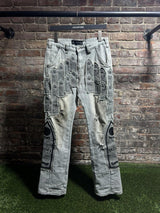 Who Decides War Patched Arch Embroidered Jeans Sz. 28